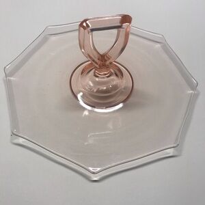 Depression Glass pink serving dish vintage